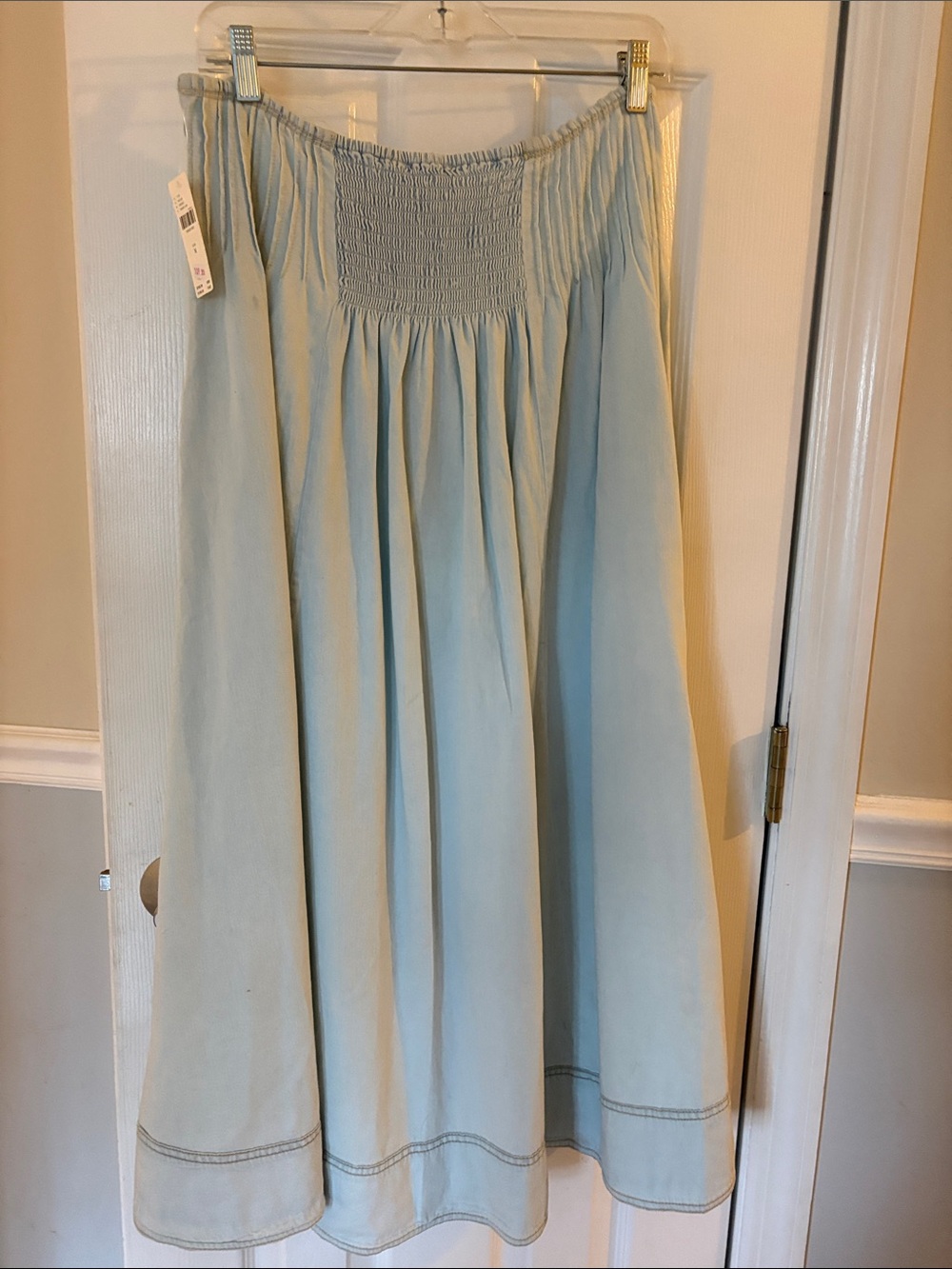 Pilcro NWT Pale Blue Button-Front Maxi Skirt - Picture 8 of 11